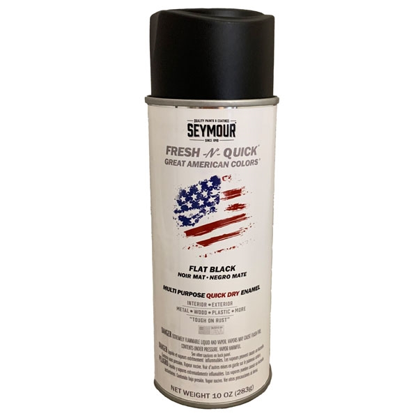 SPRAY PAINT SEYMOUR NET WT 10 OZ FLAT BLACK Ram Products