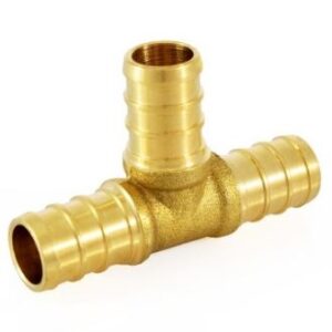BRASS PEX BARB TEE 1/2" X 1/2" X 1/2"