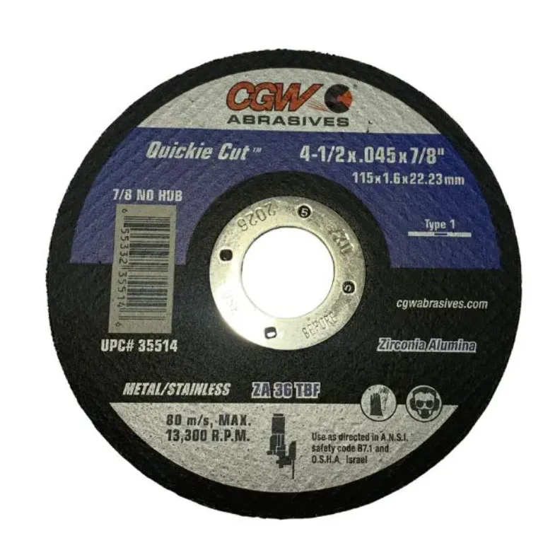CUT OFF WHEEL 4-1/2" X .045" X 7/8" ARBOR, TYPE 1