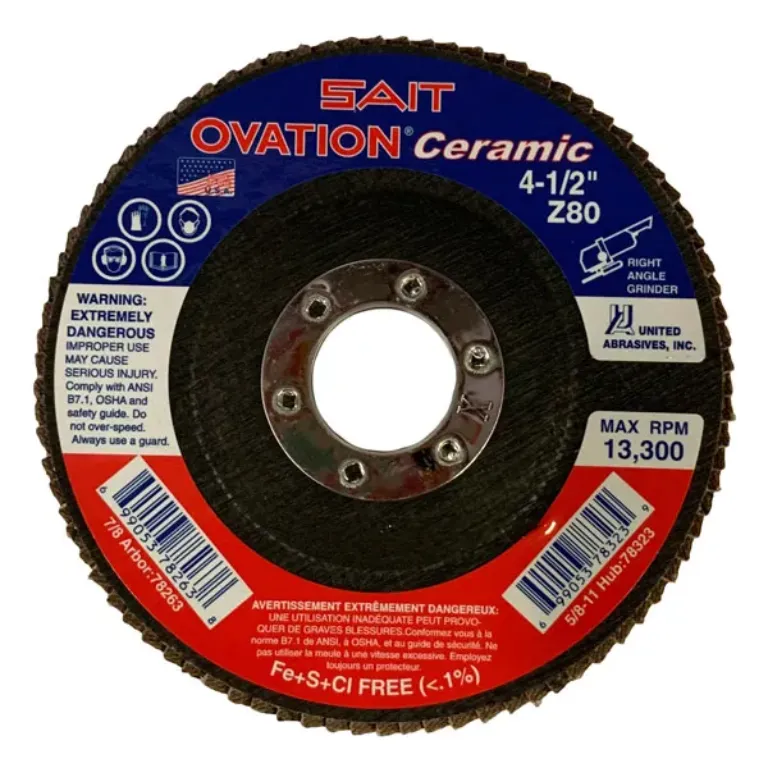 FLAP DISC 4-1/2 X 7/8 80 GRIT CERAMIC