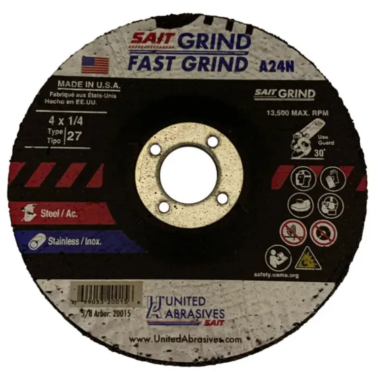 GRINDING WHEEL TYPE 27 4" D, 1/4" W, 5/8"
