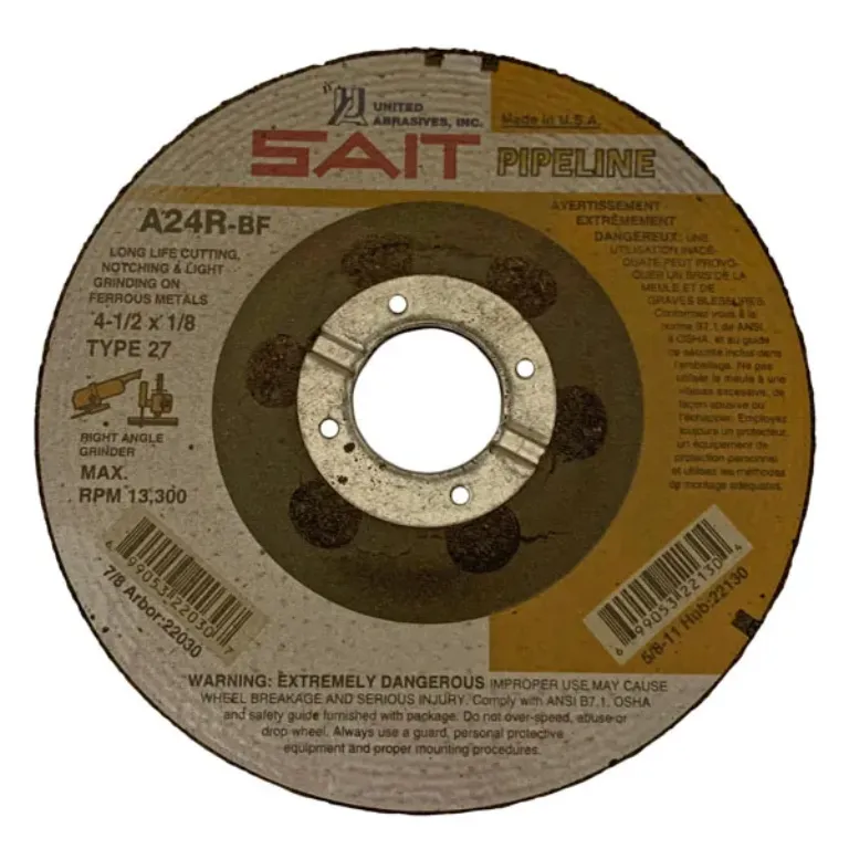 GRINDING WHEEL TYPE 27 4-1/2" D, 1/8" W, 7/8"