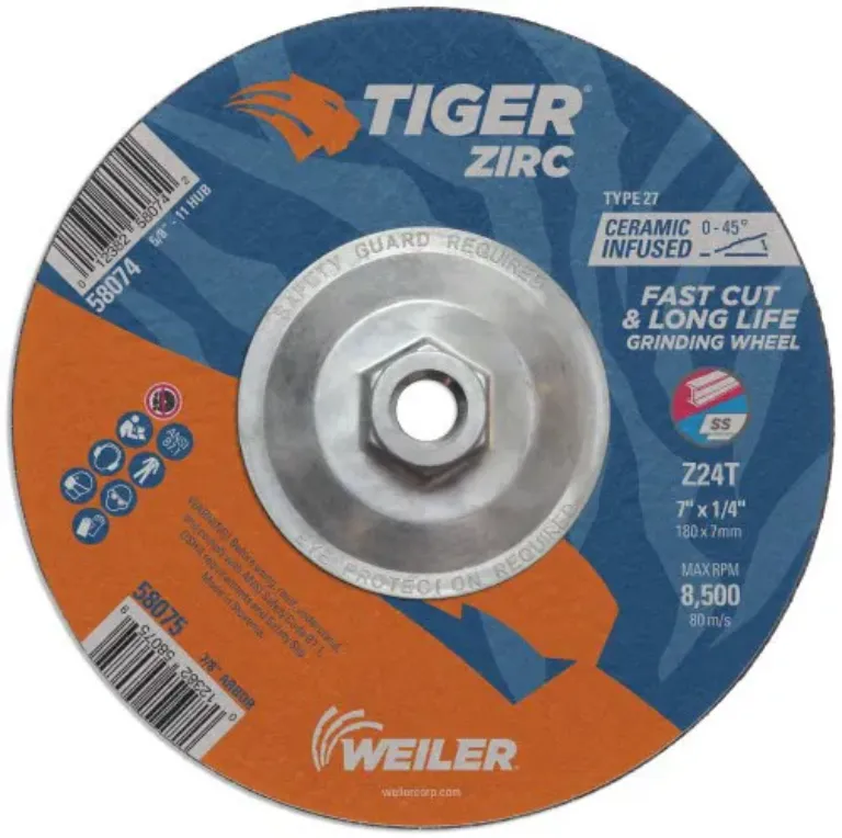 GRINDING WHEEL TYPE 27 5" X 1/4", 5/8-11 HUB