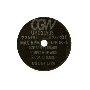 CUT OFF WHEEL HIGH SPD TYPE 1 3" DIAM, 1/16" W, 3/8" BORE