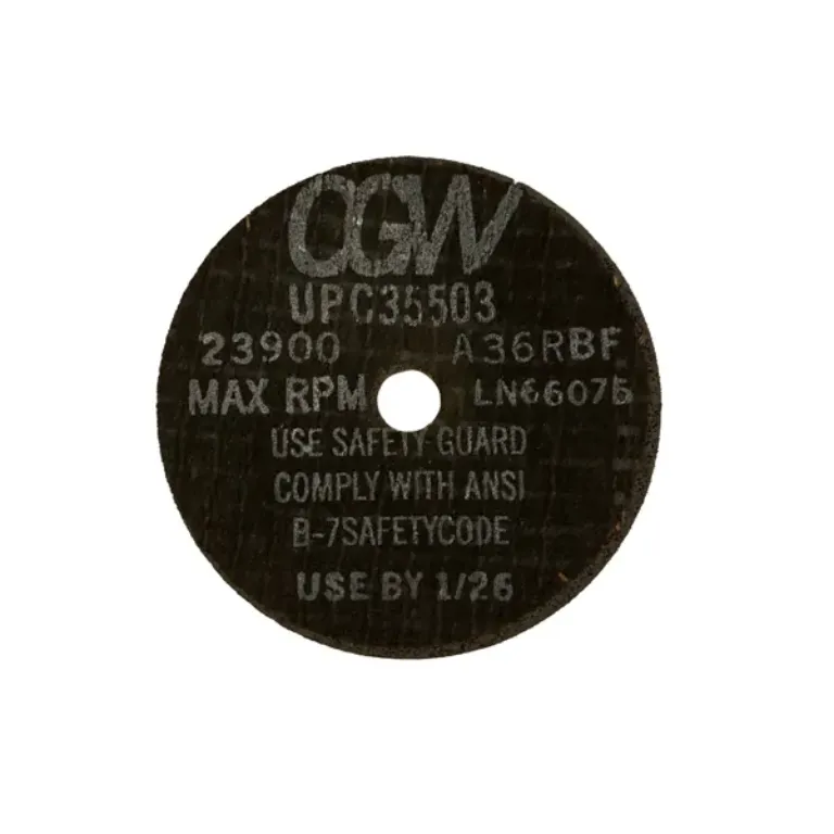 CUT OFF WHEEL HIGH SPD TYPE 1 3" DIAM, 1/16" W, 3/8" BORE