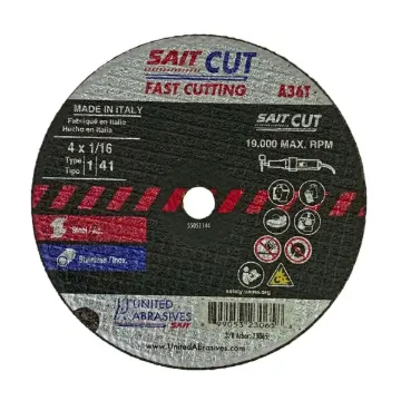 CUT OFF WHEEL HIGH SPD TYPE 1 4" DIAM, 1/16" W, 3/8"