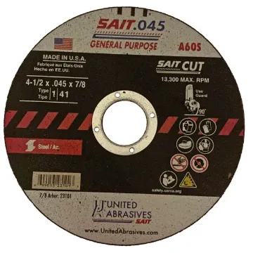 CUT OFF WHEEL TYPE 1 4 1/2 X .045 X 7/8  A60S