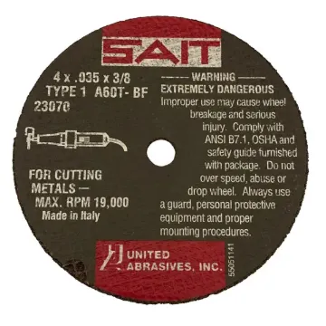 CUT OFF WHEEL TYPE 1 4" X .035" X 3/8" A60T