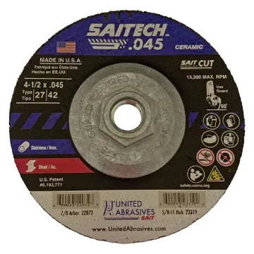 CUT OFF WHEEL TYPE 27 4-1/2 X 5/8-11 X .045 SAITECH