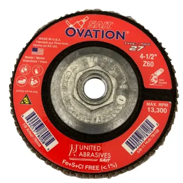 FLAP DISC - JUMBO W/HUB 4-1/2" D, 5/8"-11 ARB 60 GRIT
