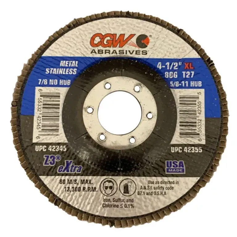 RAM PRO SERIES FLAP DISC - JUMBO 4-1/2" D, 7/8" ARB 80 GRIT