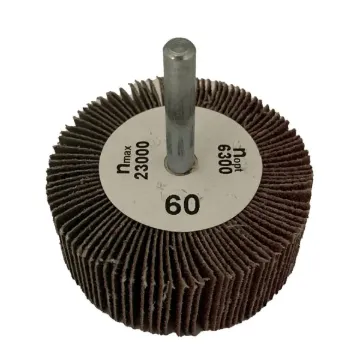 FLAP WHEEL W1/4" MANDREL 2-1/2" DIAM, 1" W, 60 GRIT