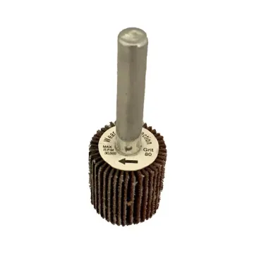 FLAP WHEEL W/1/4"MANDREL 3/4" DIAM, 3/4" W, 80 GRIT