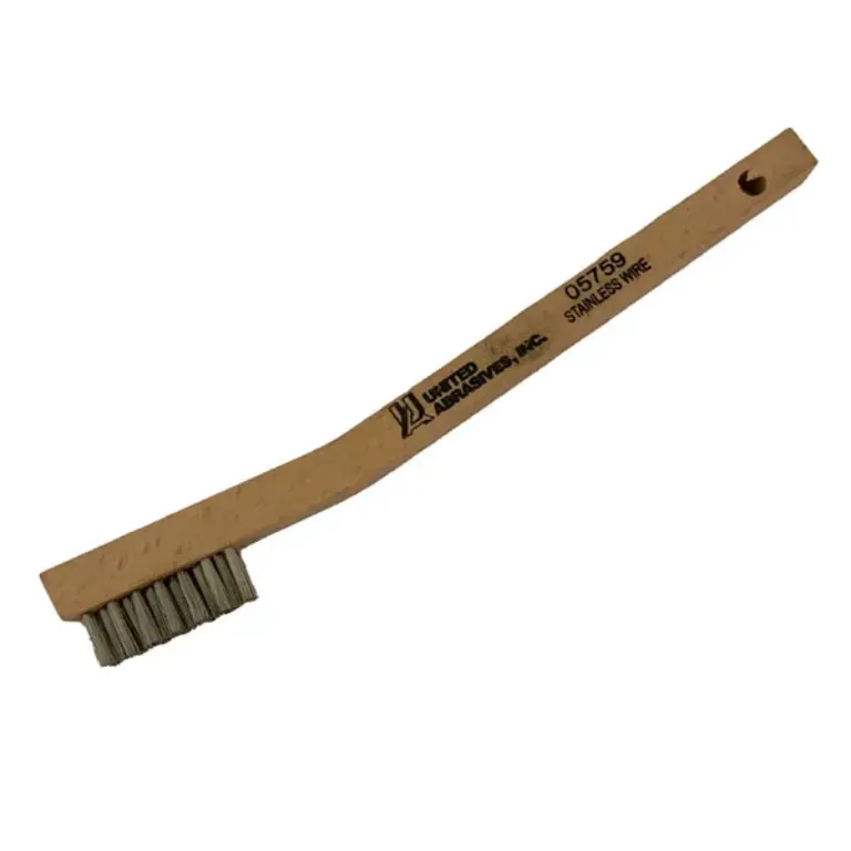 SCRATCH BRUSH 3 X 7 .006 WIRE WOODEN HANDLE