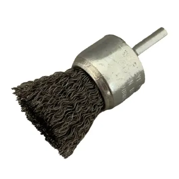 CRIMPED WIRE END BRUSH, 1" X .014" X 1/4" SHANK