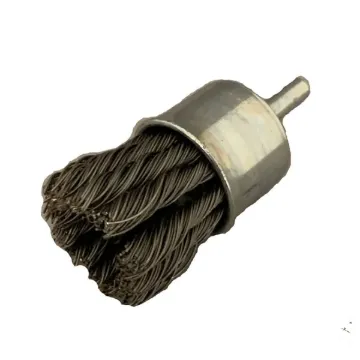 KNOT WIRE END BRUSH, 1" DIAMETER X 1" TRIM LENGTH , 0.20" WIRE DIAMETER, 1/4" SHANK