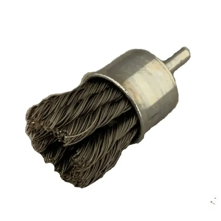 KNOT WIRE END BRUSH, 1" DIAMETER X 1" TRIM LENGTH , 0.20" WIRE DIAMETER, 1/4" SHANK
