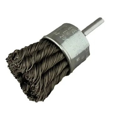 KNOTTED WIRE END BRUSH, 1" X 0.02" X 1/4" SHANK