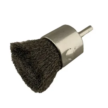 WEILER CRIMPED WIRE END BRUSH, STEEL, 1  X 1