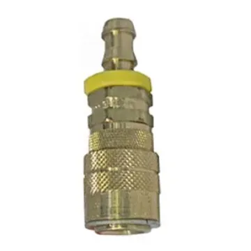 AIR COUPLER M-STYLE 3/8" HOSE BARB, W/DRAG GUARD