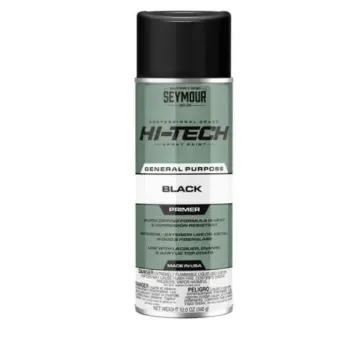 SPRAY PAINT - SEYMOUR HI-TECH NET WT 12 OZ, PRIMER, MATTE BLACK