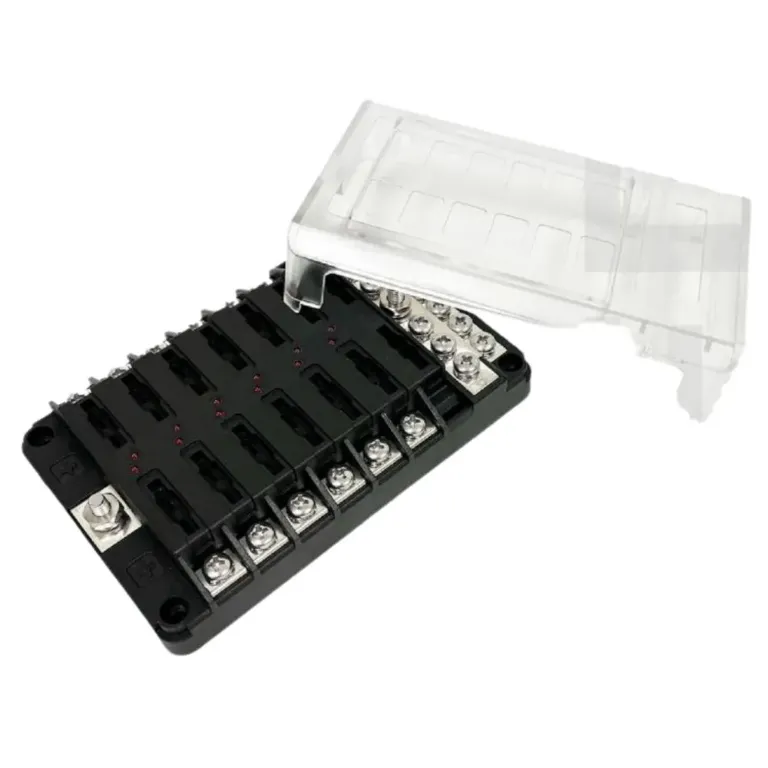 FUSE BLOCK - ATO/ATC 12 GANG - LED - MAX INPUT 100A W/COVER