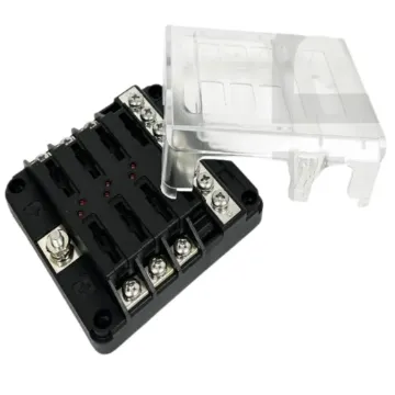FUSE BLOCK - ATO/ATC 6 GANG - LED - MAX INPUT 100A W/COVER