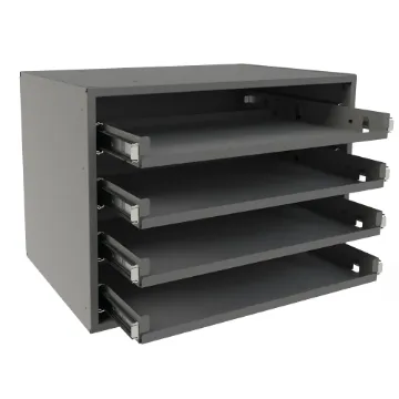 DRAWER RACK-SLIDE OUT, METAL 4 DRAWER, SMALL, GRAY