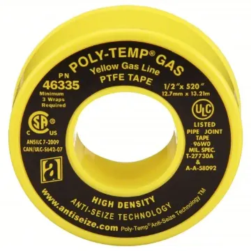 YELLOW 1/2 IN PTFE GAS LINE SEALANT TAPE