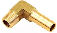 BRASS BARB FITTING 90 ELBOW 3/8 HOSE 1/2 PIPE