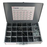 ASSORTMENT- CLEVIS/HITCH PINS 270 PIECES IN 24 HOLE PARTS BX