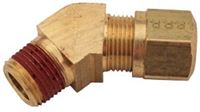 AIR BRAKE BRASS MALE 45 DEGREE ELBOW 1/4" TUBE X 1/8" PIPE