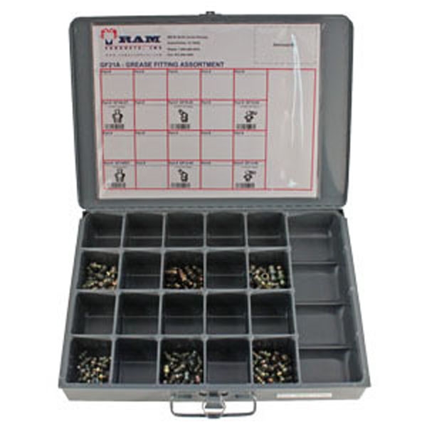 ASSORTMENT- GREASE FITTINGS 110 PCS IN SMALL METAL BOX