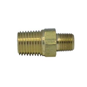 BRASS PIPE HEX REDUCER NIPPLE 1/4" X 1/8"