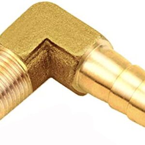 BRASS BARB FITTING 90 ELBOW 3/8 HOSE 1/2 PIPE