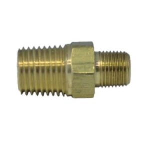 BRASS PIPE HEX REDUCER NIPPLE 3/8" X 1/4"