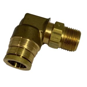 PRESTOMATIC BRASS MALE 90 DEGREE ELBOW SWIVEL 1/2" TUBE 3/8" PIPE