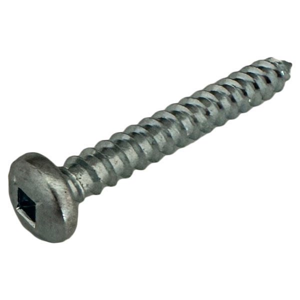 Wood Screw #8 White Pan Washer, Square Drive