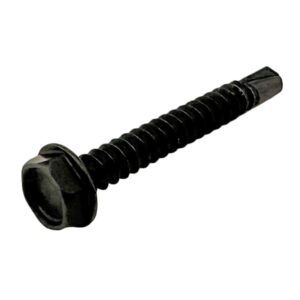 TEK SCREW HEX WASHER HD #12 X 1" BLACK