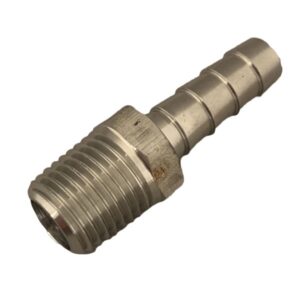 BRASS BARB FITTING MALE CONN 5/16 HOSE 1/4 PIPE STAINLESS