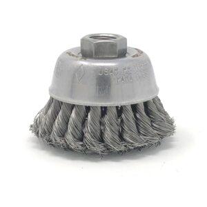 WIRE CUP BRUSH 2-3/4" .014 WIRE 5/8-11 ARBOR