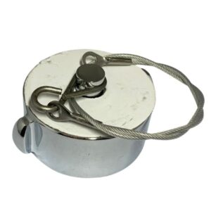 1.5" NH CHROME PLATED FIREHOSE CAP W/ CABLE