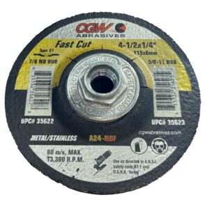 GRINDING WHEEL TYPE 27 W/HUB 4-1/2" D