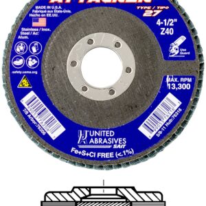 FLAP DISC OVATION 4-1/2 5/8-11 ARBOR 40 GRIT
