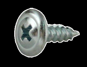 METAL SCREW PHILLLPS ROUND WASHER HD ZINC #8 X 3"